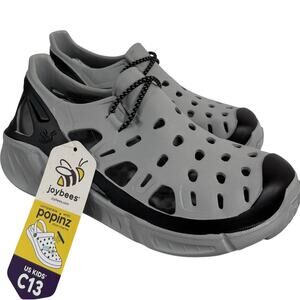 Joybees Kids Skate Sneaker Slip On EVA Water Shoe Gray Black Comfort Sz C13 NWT